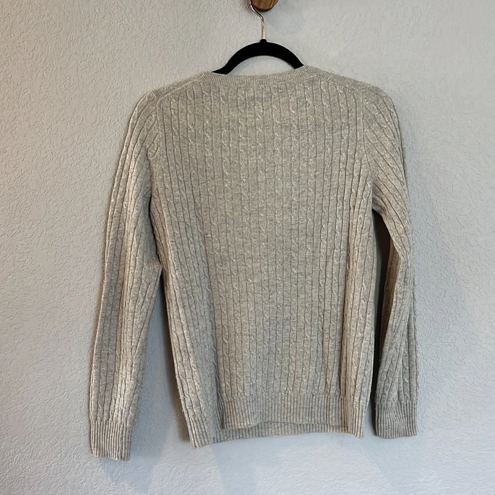 J.Crew. S. Gray cable sweater. Great condition.